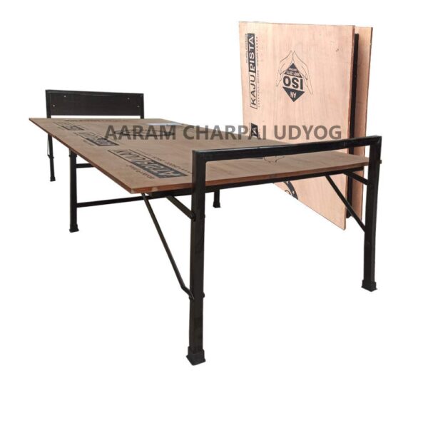 AARAM CHARPAI UDYOG Single Nylon Folding Bed 3×6 Ft | Engineered Wood Platform | Heavy Duty Foldable Bed (Multicolour)
