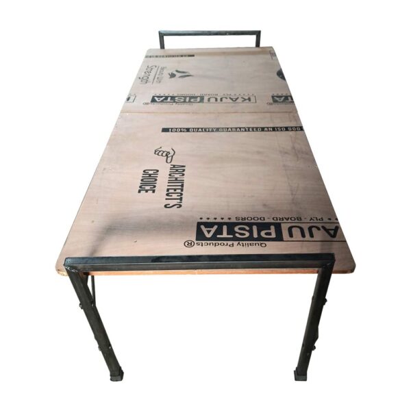 AARAM CHARPAI UDYOG Iron Folding Single Bed | Engineered Wood Platform | Strong & Space Saving Bed (Brown)