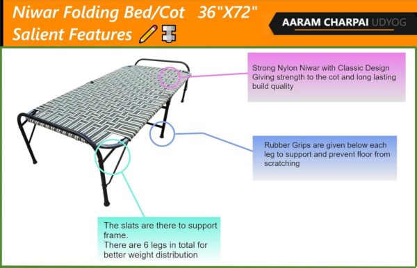 AARAM CHARPAI UDYOG Painted Folding Bed