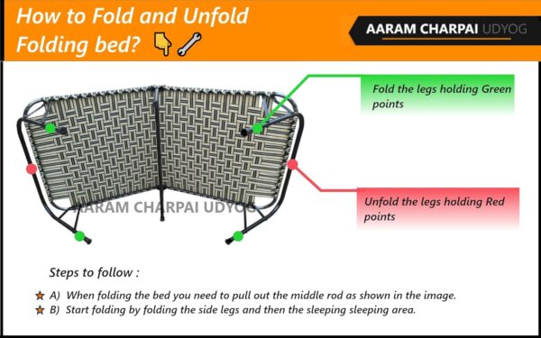 AARAM CHARPAI UDYOG Painted Folding Bed