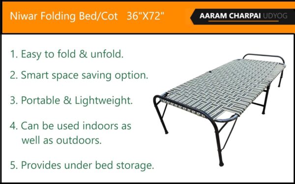AARAM CHARPAI UDYOG Painted Folding Bed